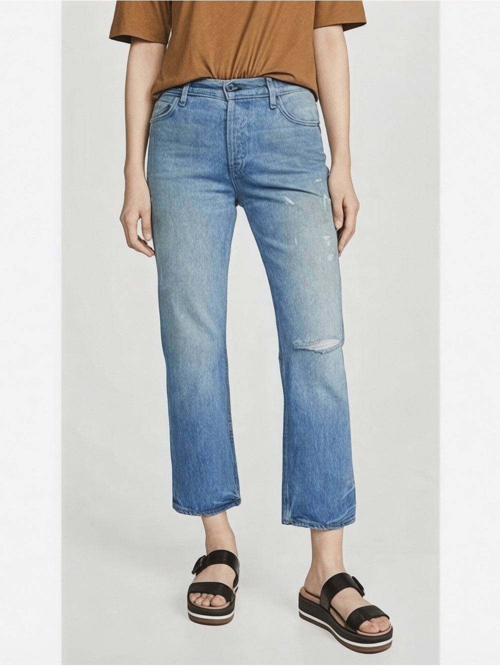 ASKK NY State Street High Rise Straight Crop Jeans Size 31 NWT